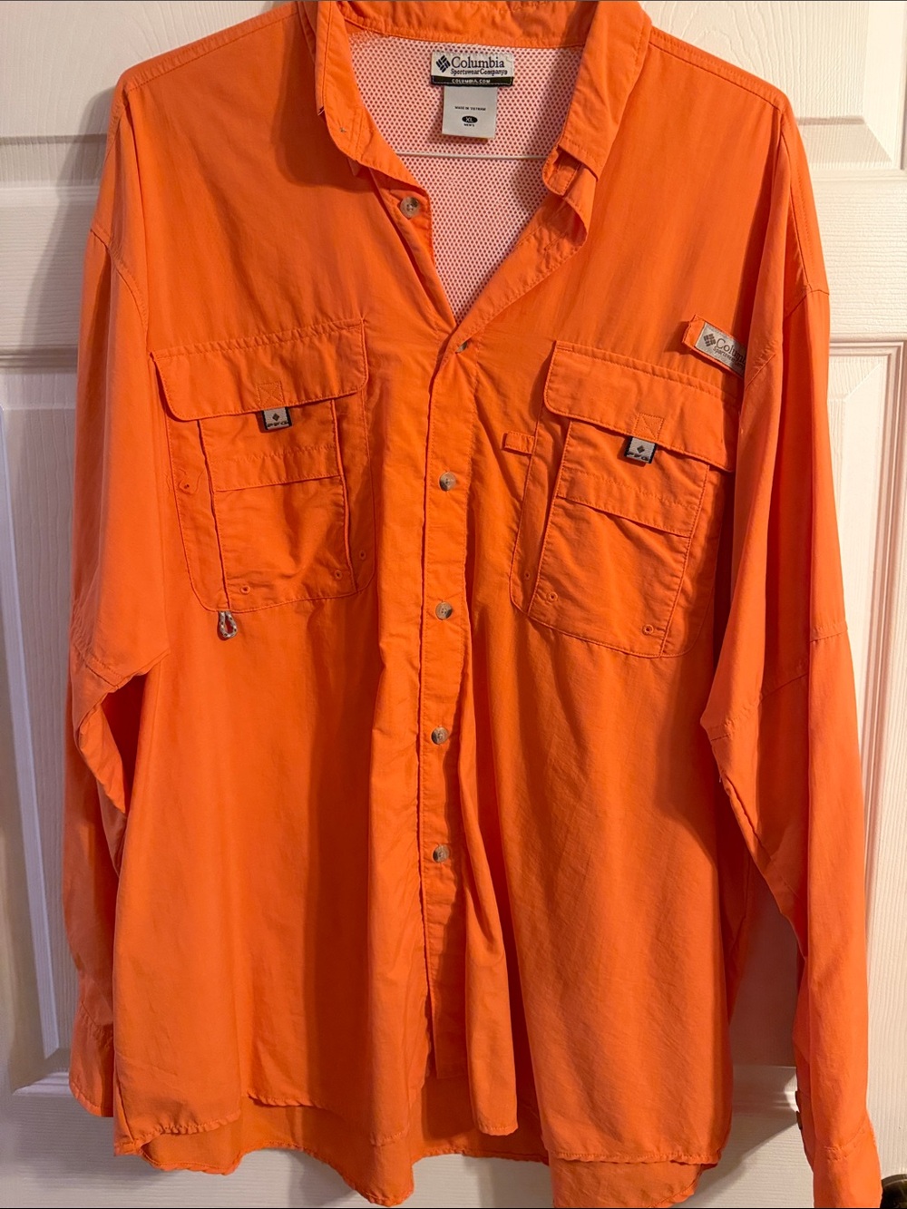 Columbia Orange Lightweight Fishing Shirt